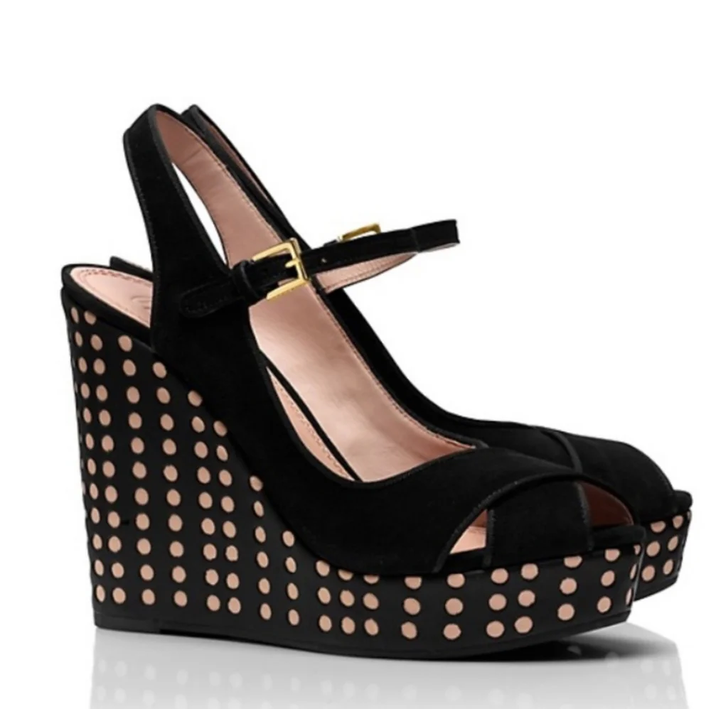 Tory Burch Ollie Platform Wedge Sandal Size 6 5 (2867)